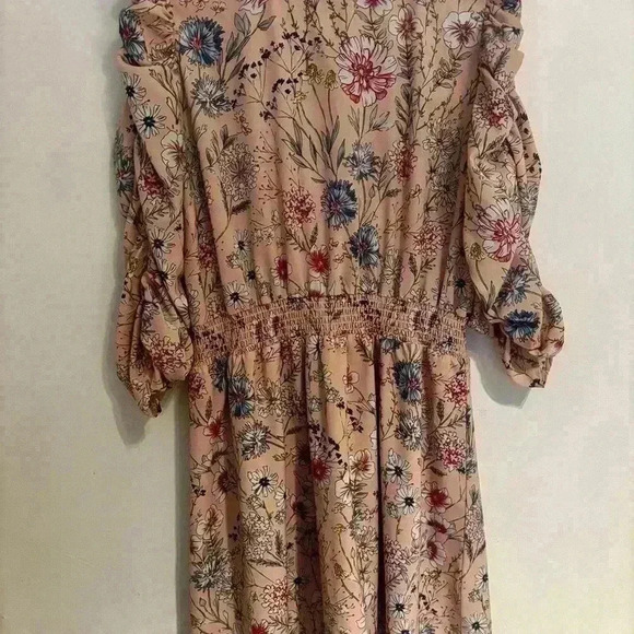 SUZANNE BETRO  Women Pink Floral Bell Sleeve Dress - XL- CottageCore BoHo ZULILY - Picture 2 of 6